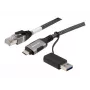 Dexlan USB Gigabit Ethernet Netzwerkkabel, USB C/A auf RJ45, 2,0 m (310702)