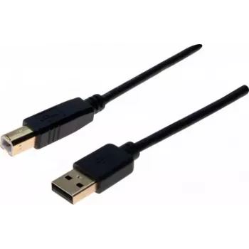 EXERTIS CONNECT USB 2.0 Premium-Kabel, vergoldet, USB A auf USB B, 1,0 m, Schwarz 532427