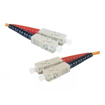 EXERTIS CONNECT LWL Patchkabel Eco, 50/125 µm, OM2 Faser, SC Duplex Stecker/Stecker, Orange, 10,0 m UPC Polish 392696