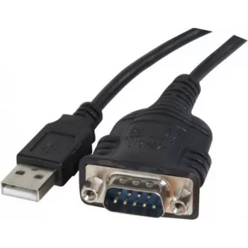 Exertis Connect 040341 USB Typ-A auf DB-9 RS-232 Seriell-Adapterkabel, 1 m, Schwarz