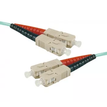 EXERTIS CONNECT OM3 SC Duplex UPC LWL-Patchkabel, 50/125 µm, Aqua, 20 m, High Density 392758