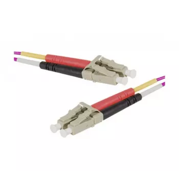 Exertis Connect OM4 Glasfaser-Patchkabel LC Duplex auf LC Duplex, 50/125 µm, Erika Violett, 0,5 m 392780