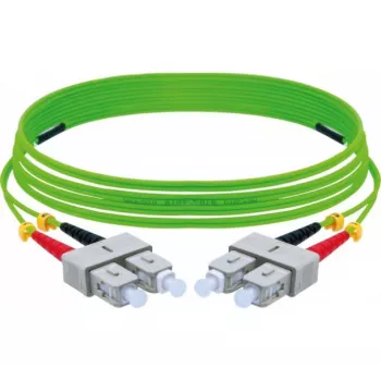 EXERTIS CONNECT OM5 SC Duplex auf SC Duplex LWL Patchkabel, 50/125 µm, UPC, Limettengrün, 1 m 392901
