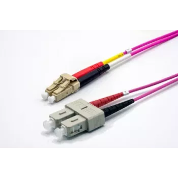 EKIVALAN OM4 Duplex Glasfaser-Patchkabel LC/SC, 50/125 µm, Heather Violet, 5 m COZOM4DCLC2SE0050A