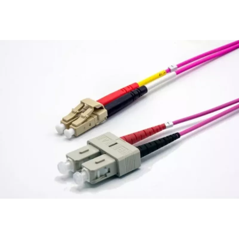 EKIVALAN OM4 Duplex Glasfaser-Patchkabel LC/SC, 50/125 µm, Heather Violet, 5 m COZOM4DCLC2SE0050A