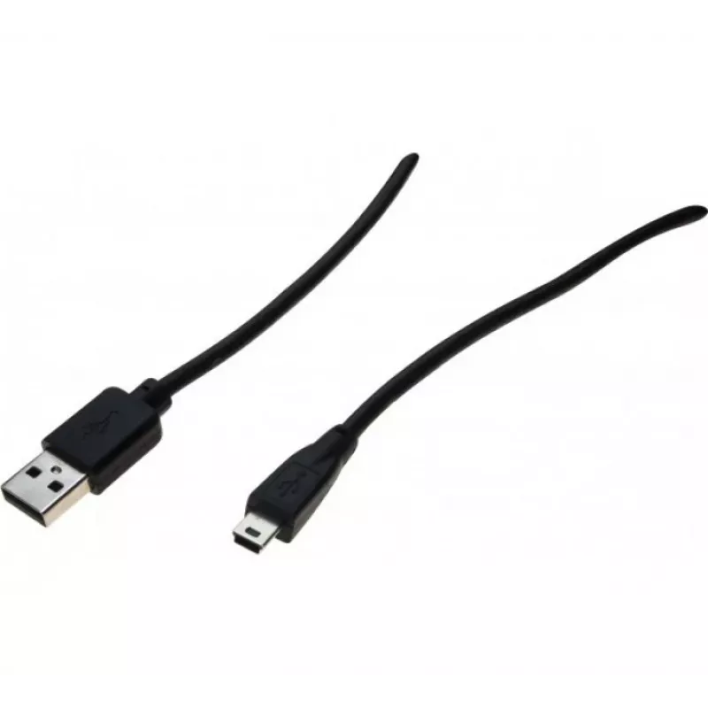Exertis Connect USB 2.0 Kabel, USB-A Stecker auf Mini-USB Typ B Stecker, 5,0 m, Schwarz 532418