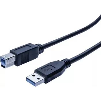 EXERTIS CONNECT USB 3.0 Kabel, USB-A Stecker auf USB-B Stecker, 1,0 m, Schwarz, 5 Gbps 532464