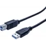 EXERTIS CONNECT USB 3.0 Kabel, USB-A Stecker auf USB-B Stecker, 1,0 m, Schwarz, 5 Gbps 532464