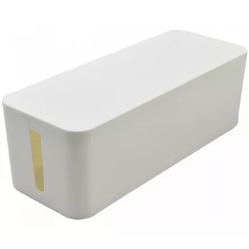 Exertis Connect Große Kabelmanagement-Box für Steckdosenleisten, Weiß, 400 x 160 x 135 mm 573423