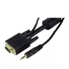 EXERTIS CONNECT S-VGA-Monitorkabel mit Audio, 15-poliger HD D-Sub Stecker auf Stecker, 5,0 m, Schwarz 137221