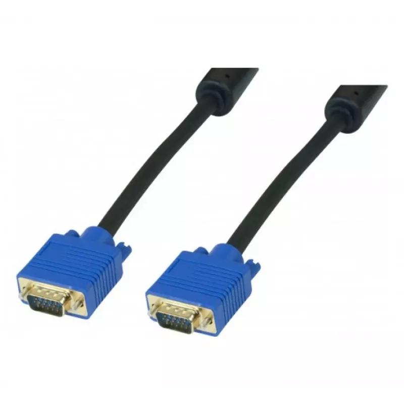 EXERTIS CONNECT Premium SVGA-Kabel, 2,0 m, 15-polig, Pin 9 mit 5V, Stecker zu Stecker, Schwarz EXC138701
