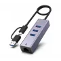 Exertis Connect USB 3.1 Gigabit Ethernet Netzwerkadapter mit USB-Hub und Typ-C-Konverter (310763)