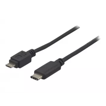 EXERTIS CONNECT USB 2.0 Kabel, USB Typ-C auf Micro-B, Schwarz, 1,0 m 150301