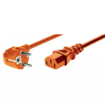 EXERTIS CONNECT 1,8 m oranges gewinkeltes Schuko-auf-IEC-C13-Stromkabel 808072