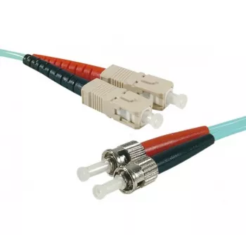 EXERTIS CONNECT OM3 Glasfaser-Patchkabel, 50/125 µm, 2x ST auf SC Duplex, Aqua, 5 m 392764