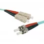 EXERTIS CONNECT OM3 Glasfaser-Patchkabel, 50/125 µm, 2x ST auf SC Duplex, Aqua, 5 m 392764