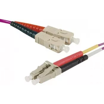 Exertis Connect OM4 Glasfaser-Patchkabel LC Duplex auf LC Duplex UPC, Erika-Violett, 7m 392785