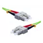 EXERTIS CONNECT OM5 SC Duplex auf SC Duplex Glasfaser-Patchkabel, 50/125 µm, UPC, Limettengrün, 2 m 392902