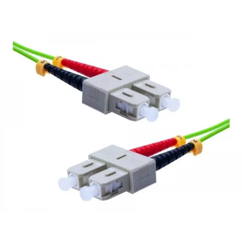 EXERTIS CONNECT OM5 SC Duplex auf SC Duplex Glasfaser-Patchkabel, 50/125 µm, UPC, Limettengrün, 2 m 392902