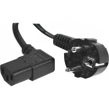 EXERTIS CONNECT Netzkabel, Schuko-Stecker auf gewinkelte IEC C13 Buchse, Schwarz, 3,0 m 808211