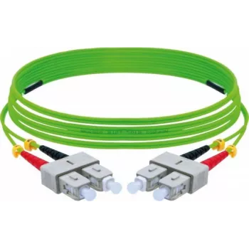 EXERTIS CONNECT OM5 SC Duplex auf SC Duplex LWL Patchkabel, 50/125 µm, LSZH, Limettengrün, 10 m 392906