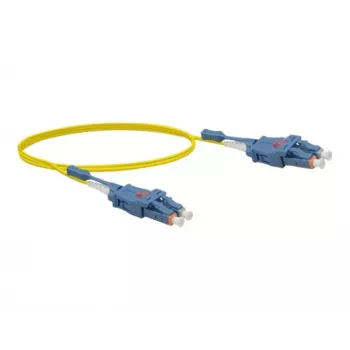 Exertis Connect LC/UPC auf LC/UPC Uniboot Single-Mode OS2 Duplex Glasfaser-Patchkabel, 1m, Gelb 392931
