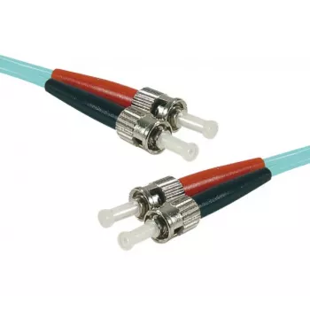 Exertis Connect 392774 Glasfaserkabel, 5 m, ST auf ST, OM3, Aqua