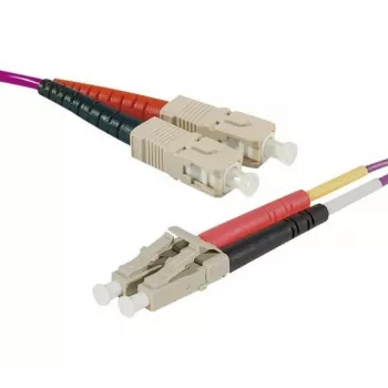 Exertis Connect LC/UPC auf LC/UPC OM4 Multimode Duplex Uniboot Patchkabel, 1m, Erika Violett, LSZH 392951