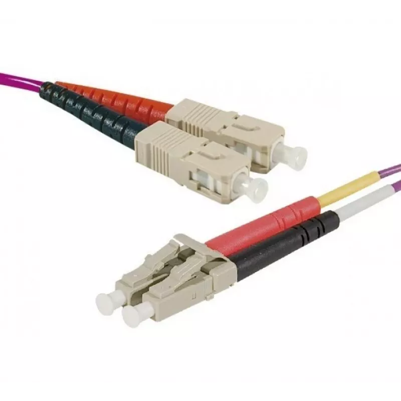 Exertis Connect LC/UPC auf LC/UPC OM4 Multimode Duplex Uniboot Patchkabel, 1m, Erika Violett, LSZH 392951
