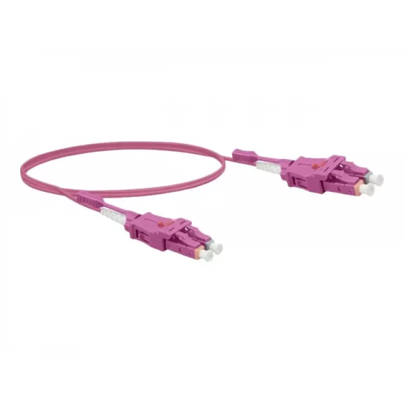Exertis Connect LC/UPC auf LC/UPC OM4 Multimode Duplex Uniboot Patchkabel, 1m, Erika Violett, LSZH 392951