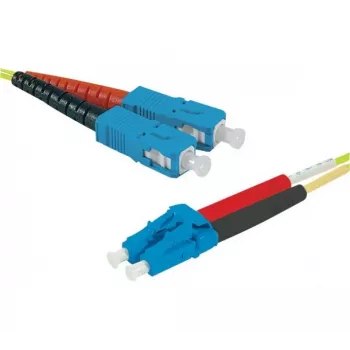 EXERTIS CONNECT 50m OS2 Singlemode Glasfaser-Patchkabel, SC Duplex auf LC Duplex, UPC Polish, Gelb, High Density 393232