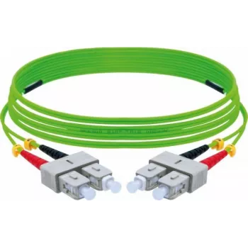 EXERTIS CONNECT OM5 SC Duplex auf SC Duplex UPC LWL-Patchkabel, 50/125 µm, Limettengrün, 5 m 392904