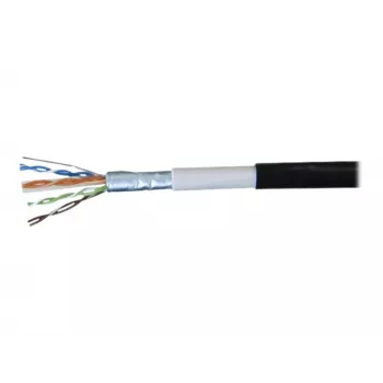 EXERTIS CONNECT Cat6 F/UTP wasserdichtes Outdoor-Patchkabel, 2m, Schwarz 845040