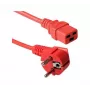 Exertis Connect 16 A gewinkeltes Schuko-auf-gerades C19-Stromkabel, Rot, 2 m 640055