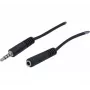 EXERTIS CONNECT 3,5mm Stereo-Audio-Verlängerungskabel, Stecker auf Buchse, 2m, Schwarz 721133