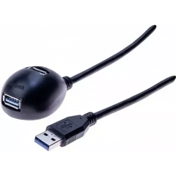 Exertis Connect USB-Cradle Verlängerungskabel, USB-A Stecker auf USB-A Buchse, 1,5 m, Schwarz 532533
