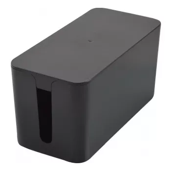 Exertis Connect Kabelmanagement-Box Klein für Steckdosenleisten, Schwarz, 240 x 120 x 130 mm 573426