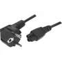 Exertis Connect Gewinkeltes Schuko-auf-IEC-C5-Stromkabel, Schwarz, 1,0 m 808359