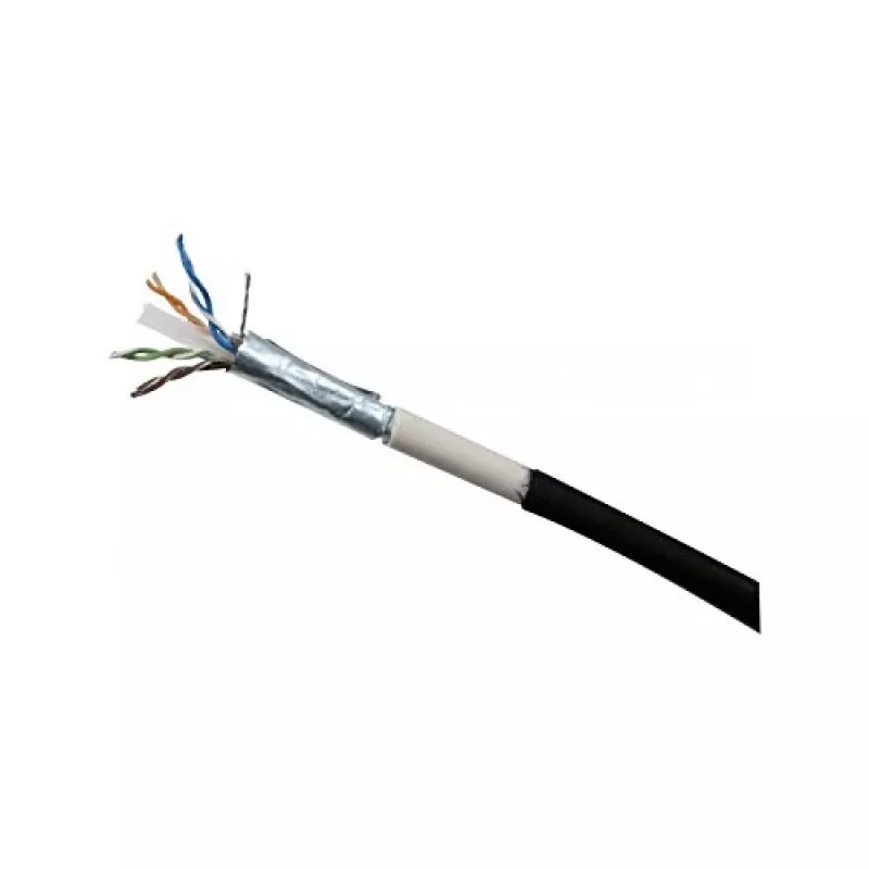 EXERTIS CONNECT Cat.6 F/UTP wasserfestes Outdoor-Patchkabel, 30 m, Schwarz 845048