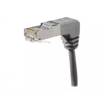 EXERTIS CONNECT Cat.6A S/FTP Patchkabel, gewinkelt, 0,7 m, Grau 854287