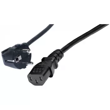 Exertis Connect gewinkeltes Schuko-auf-IEC-C13-Stromkabel, 1 m, Schwarz 808008