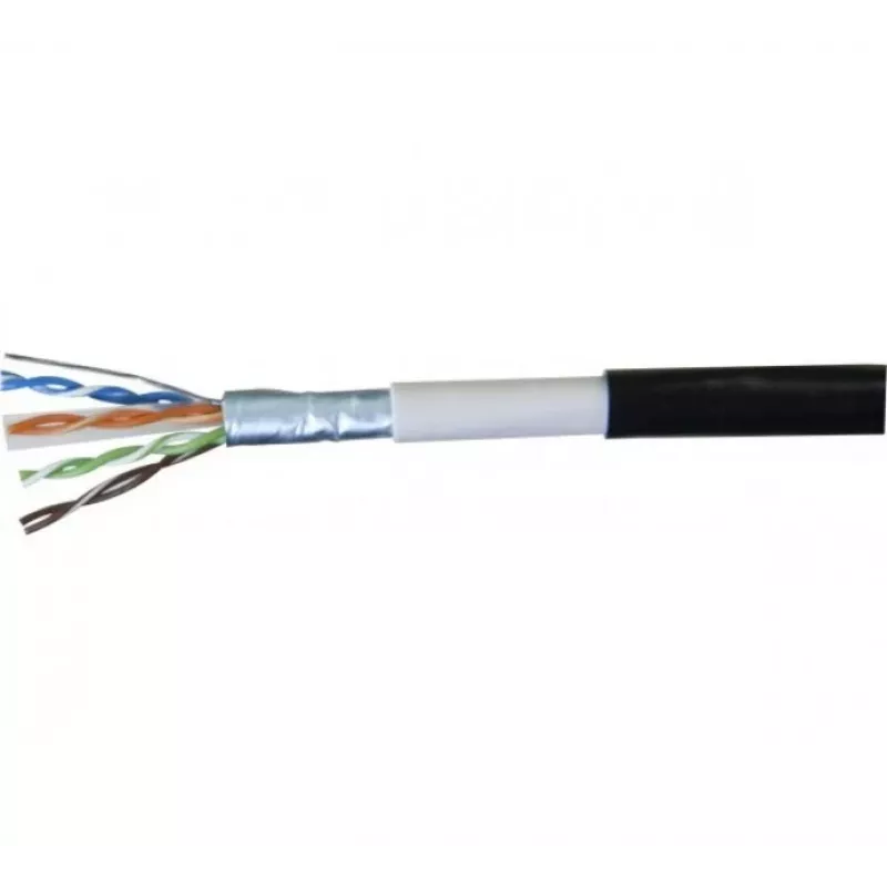 Exertis Connect 845038 Cat.6 F/UTP wasserfestes Patchkabel, 0,5 m, Schwarz, schlanker Knickschutz