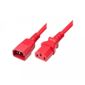 Exertis Connect IEC Netzkabel C14 auf C13, Rot, 5,0 m 808048