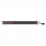 EXERTIS CONNECT 19 inch 1U Rackmount-PDU, 12 x IEC C13 Ausgänge, Schuko-Eingang, 2,5 m Kabel, Aluminium, Schwarz (808903)
