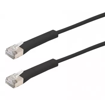 Exertis Connect RJ45 Patchkabel, Cat. 6A, F/FTP, gewinkelt, halogenfrei, schwarz, 2,0 m (854014)