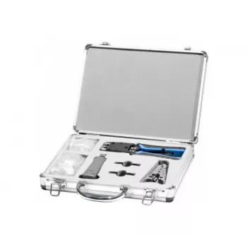 EXERTIS CONNECT Netzwerk-Werkzeugset mit RJ45-Steckern im Aluminium-Kunststoff-Koffer (818082)