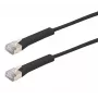 Exertis Connect RJ45 Patchkabel, Cat. 6A, F/FTP, gewinkelt, halogenfrei, Schwarz, 0,5 m (854012)