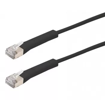 Exertis Connect RJ45 Patchkabel, Cat. 6A, F/FTP, gewinkelt, halogenfrei, schwarz, 3,0 m (854015)