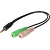 Exertis Connect CTIA Headset-Adapter - 3,5mm TRRS auf Dual TRS (Kopfhörer-/Mikrofon-Splitter) 721135