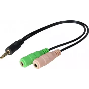 Exertis Connect CTIA Headset-Adapter - 3,5mm TRRS auf Dual TRS (Kopfhörer-/Mikrofon-Splitter) 721135